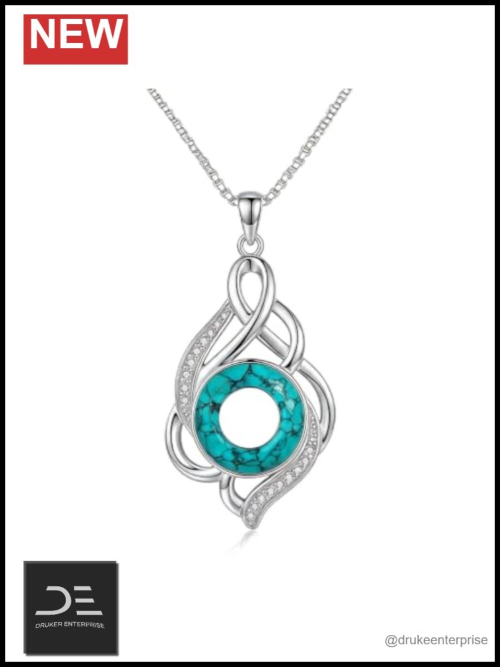 Infinity Austrian Crystal Pendant Necklace for Women White Gold Plated Love Gift
